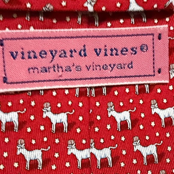 Vineyard Vines 100% Silk Men’s Tie - Donkey with Uncle Sam Hat - Picture 4 of 6